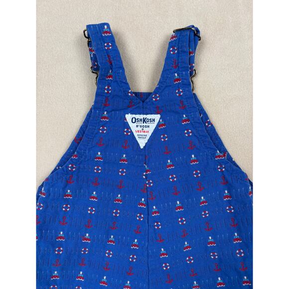 VINTAGE Oshkosh B'Gosh nautical overalls 18M EUC Made in USA 100% cotton - Picture 7 of 8